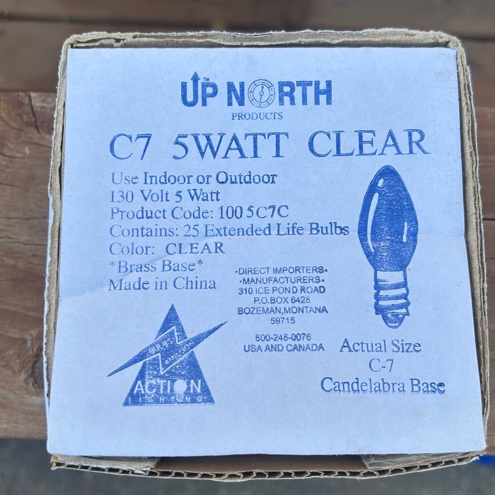 Up North C7 5 Watt Clear Bulbs